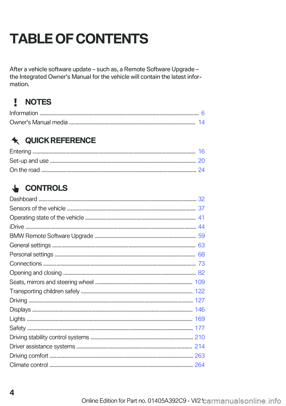 BMW 4 SERIES 2022  Owners Manual �T�A�B�L�E��O�F��C�O�N�T�E�N�T�S�A�f�t�e�r��a��v�e�h�i�c�l�e��s�o�f�t�w�a�r�e��u�p�d�a�t�e�m��s�u�c�h��a�s�,��a��R�e�m�o�t�e��S�o�f�t�w�a�r�e��U�p�g�r�a�d�e�m
�t�h�e��*�n�t�e�g�r�a�t�