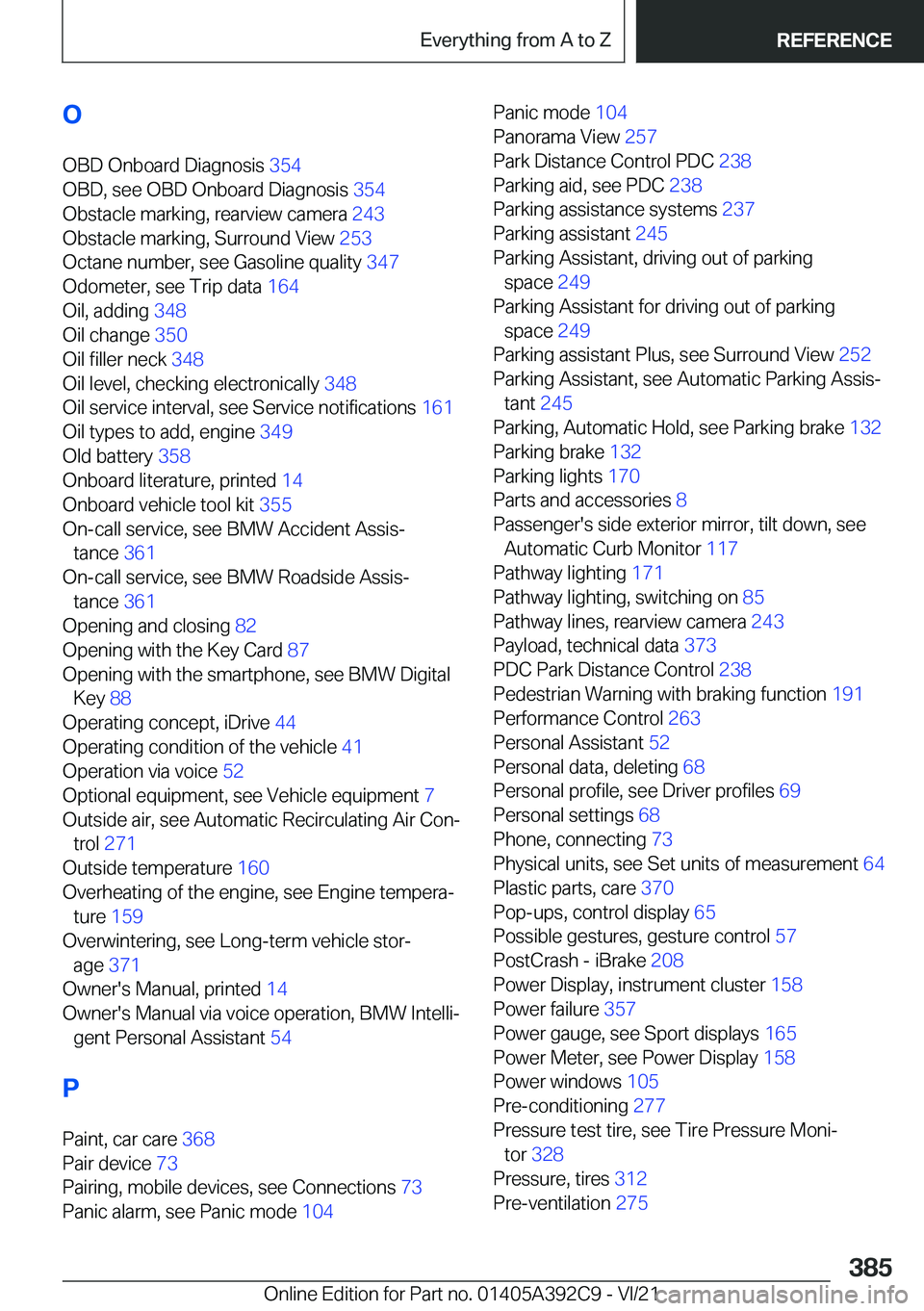 BMW 4 SERIES 2022  Owners Manual �O
�O�B�D��O�n�b�o�a�r�d��D�i�a�g�n�o�s�i�s� �3�5�4�
�O�B�D�,��s�e�e��O�B�D��O�n�b�o�a�r�d��D�i�a�g�n�o�s�i�s� �3�5�4�
�O�b�s�t�a�c�l�e��m�a�r�k�i�n�g�,��r�e�a�r�v�i�e�w��c�a�m�e�r�a� �2
