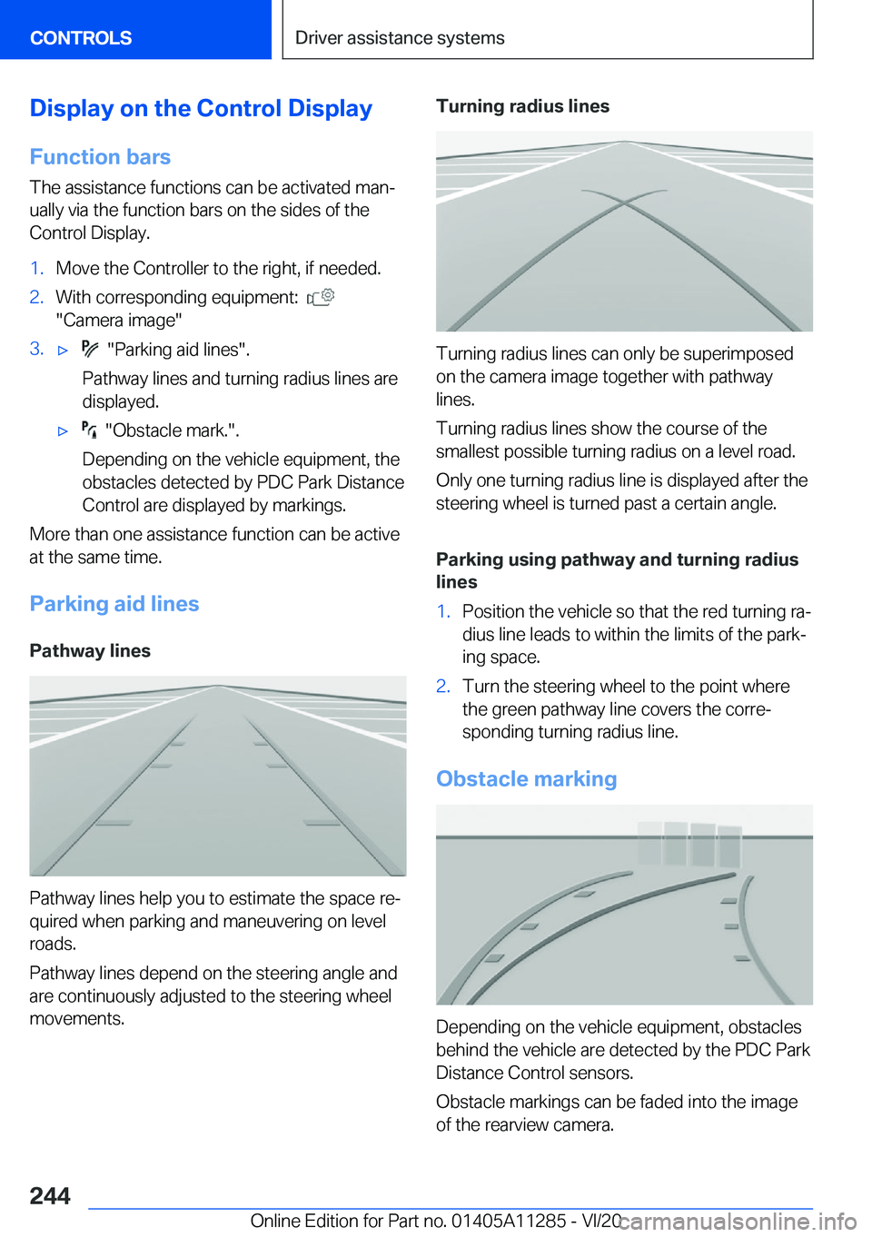 BMW 4 SERIES COUPE 2021  Owners Manual �D�i�s�p�l�a�y��o�n��t�h�e��C�o�n�t�r�o�l��D�i�s�p�l�a�y�F�u�n�c�t�i�o�n��b�a�r�s
�T�h�e��a�s�s�i�s�t�a�n�c�e��f�u�n�c�t�i�o�n�s��c�a�n��b�e��a�c�t�i�v�a�t�e�d��m�a�n#j
�u�a�l�l�y��v�i�a�