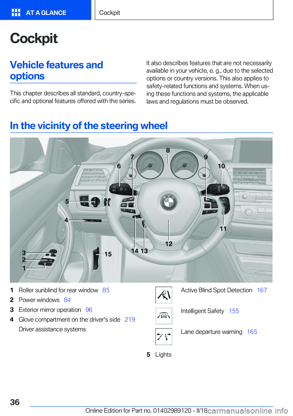BMW 4 SERIES COUPE 2019 Owners Guide �C�o�c�k�p�i�t�V�e�h�i�c�l�e��f�e�a�t�u�r�e�s��a�n�d�o�p�t�i�o�n�s
�T�h�i�s� �c�h�a�p�t�e�r� �d�e�s�c�r�i�b�e�s� �a�l�l� �s�t�a�n�d�a�r�d�,� �c�o�u�n�t�r�y�-�s�p�ej�c�i�f�i�c� �a�n�d� �o�p�t�i�o�n�