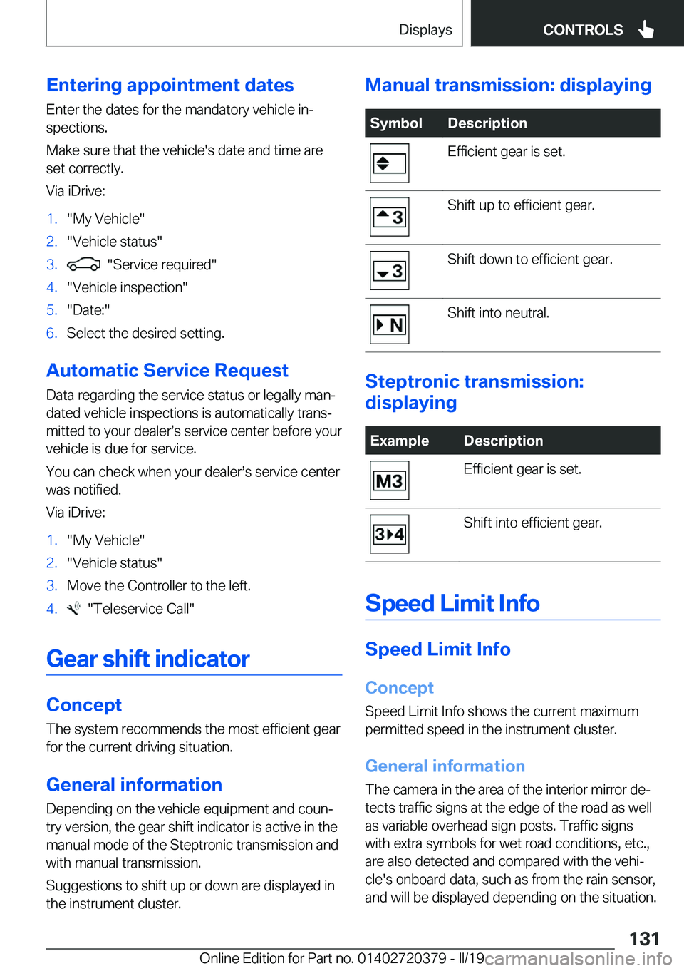 BMW 4 SERIES COUPE 2020  Owners Manual �E�n�t�e�r�i�n�g��a�p�p�o�i�n�t�m�e�n�t��d�a�t�e�s�E�n�t�e�r��t�h�e��d�a�t�e�s��f�o�r��t�h�e��m�a�n�d�a�t�o�r�y��v�e�h�i�c�l�e��i�nj�s�p�e�c�t�i�o�n�s�.
�M�a�k�e��s�u�r�e��t�h�a�t��t�h�e�