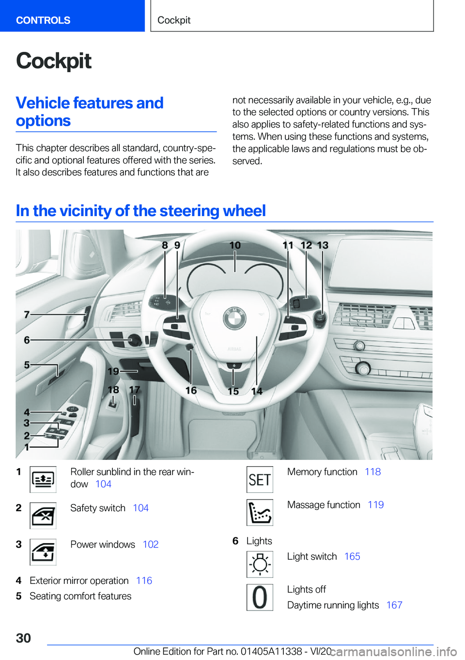 BMW 5 SERIES 2021 Owners Manual �C�o�c�k�p�i�t�V�e�h�i�c�l�e��f�e�a�t�u�r�e�s��a�n�d�o�p�t�i�o�n�s
�T�h�i�s��c�h�a�p�t�e�r��d�e�s�c�r�i�b�e�s��a�l�l��s�t�a�n�d�a�r�d�,��c�o�u�n�t�r�y�-�s�p�e#j�c�i�f�i�c��a�n�d��o�p�t�i�o�n�