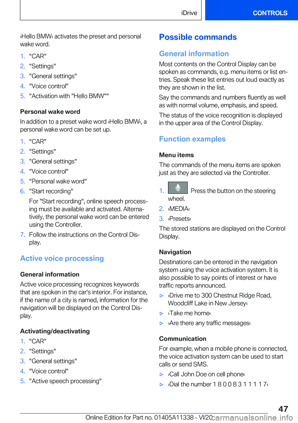 BMW 5 SERIES 2021 Service Manual #