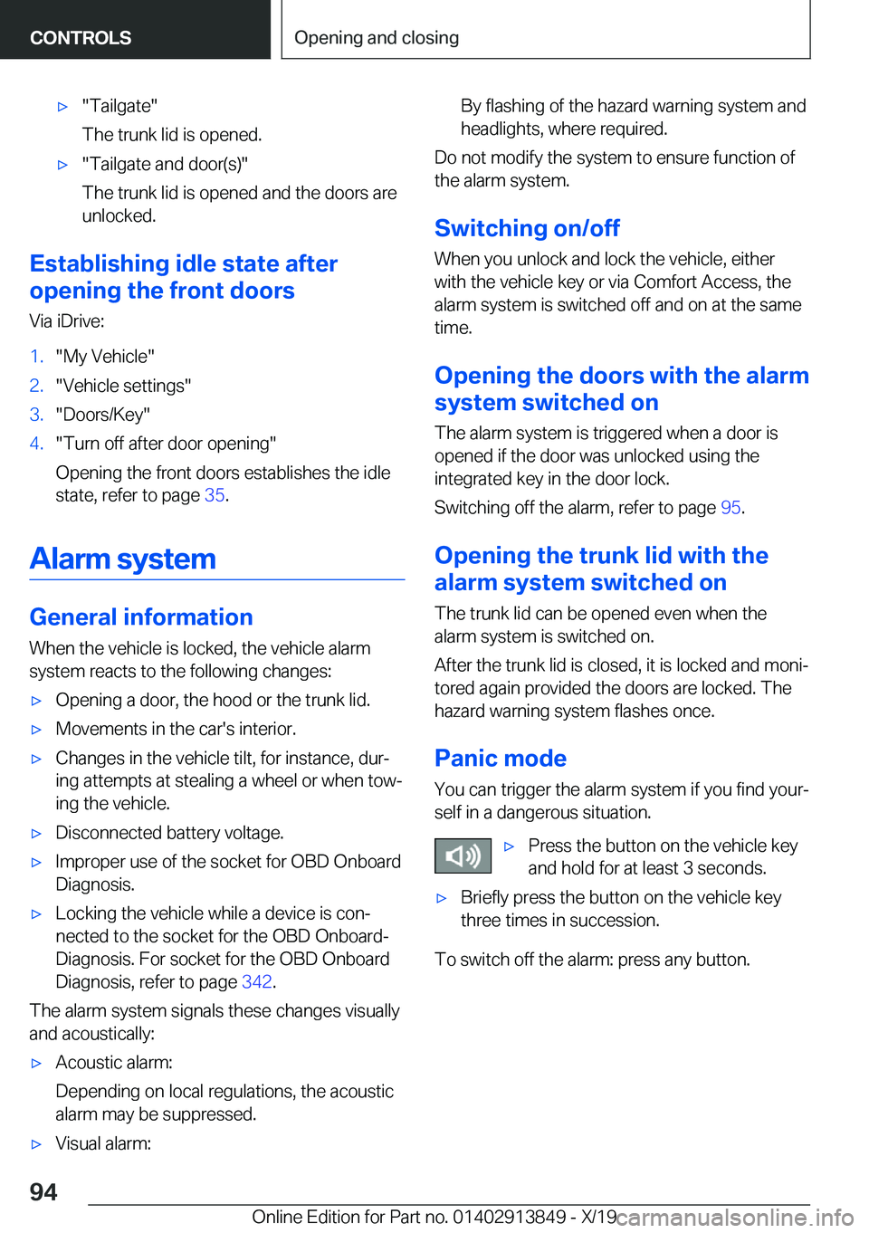 BMW 5 SERIES 2020  Owners Manual 'x�"�T�a�i�l�g�a�t�e�"
�T�h�e��t�r�u�n�k��l�i�d��i�s��o�p�e�n�e�d�.'x�"�T�a�i�l�g�a�t�e��a�n�d��d�o�o�r�(�s�)�"
�T�h�e��t�r�u�n�k��l�i�d��i�s��o�p�e�n�e�d��a�n�d��t