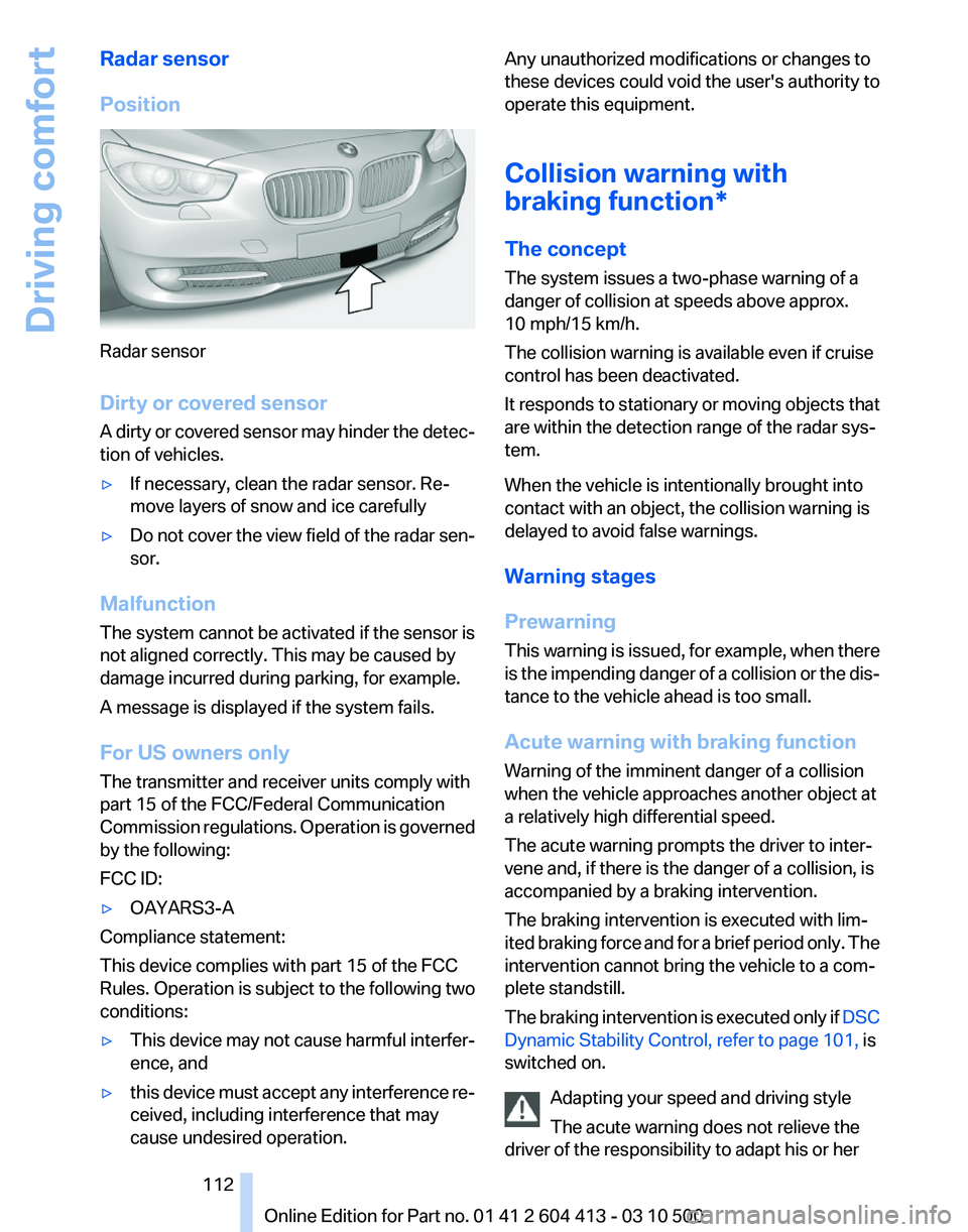 BMW 550I GRAN TURISMO 2010  Owners Manual 