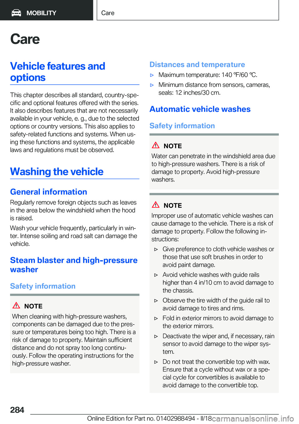 BMW 6 SERIES CONVERTIBLE 2018  Owners Manual �C�a�r�e�V�e�h�i�c�l�e��f�e�a�t�u�r�e�s��a�n�d�o�p�t�i�o�n�s
�T�h�i�s� �c�h�a�p�t�e�r� �d�e�s�c�r�i�b�e�s� �a�l�l� �s�t�a�n�d�a�r�d�,� �c�o�u�n�t�r�y�-�s�p�ej�c�i�f�i�c� �a�n�d� �o�p�t�i�o�n�a�l� �