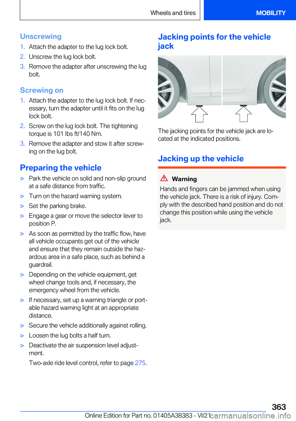 BMW 7 SERIES 2022  Owners Manual �U�n�s�c�r�e�w�i�n�g�1�.�A�t�t�a�c�h��t�h�e��a�d�a�p�t�e�r��t�o��t�h�e��l�u�g��l�o�c�k��b�o�l�t�.�2�.�U�n�s�c�r�e�w��t�h�e��l�u�g��l�o�c�k��b�o�l�t�.�3�.�R�e�m�o�v�e��t�h�e��a�d�a�p�t�e�r