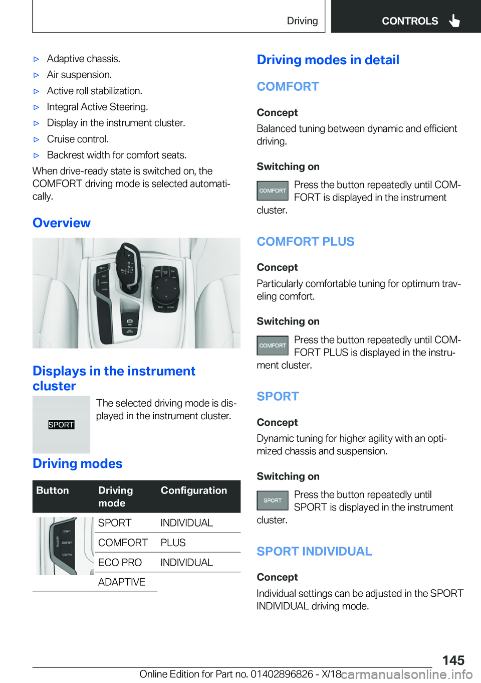 BMW 7 SERIES 2019  Owners Manual 'x�A�d�a�p�t�i�v�e��c�h�a�s�s�i�s�.'x�A�i�r��s�u�s�p�e�n�s�i�o�n�.'x�A�c�t�i�v�e��r�o�l�l��s�t�a�b�i�l�i�z�a�t�i�o�n�.'x�I�n�t�e�g�r�a�l��A�c�t�i�v�e��S�t�e�e�r�i�n�g�.'x�D�i