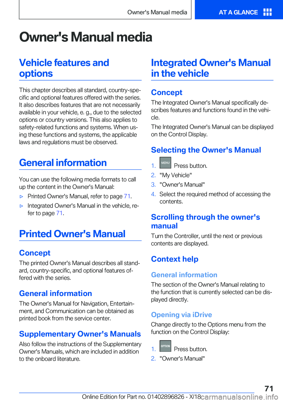 BMW 7 SERIES 2019 Manual PDF �O�w�n�e�r�'�s��M�a�n�u�a�l��m�e�d�i�a�V�e�h�i�c�l�e��f�e�a�t�u�r�e�s��a�n�d�o�p�t�i�o�n�s
�T�h�i�s��c�h�a�p�t�e�r��d�e�s�c�r�i�b�e�s��a�l�l��s�t�a�n�d�a�r�d�,��c�o�u�n�t�r�y�-�s�p�ej�c�