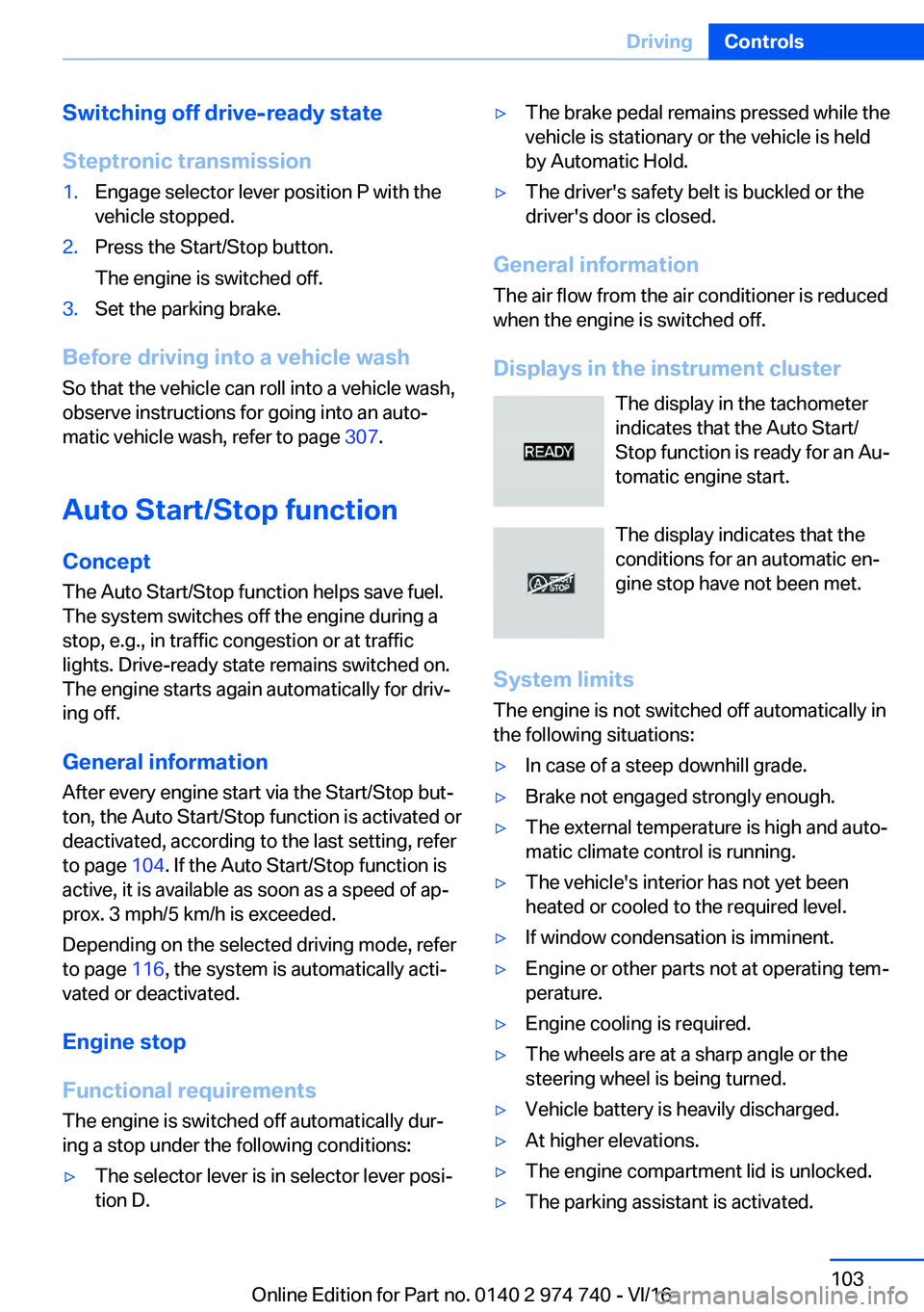 BMW 7 SERIES 2017  Owners Manual �S�w�i�t�c�h�i�n�g��o�f�f��d�r�i�v�e�-�r�e�a�d�y��s�t�a�t�e
�S�t�e�p�t�r�o�n�i�c��t�r�a�n�s�m�i�s�s�i�o�n�1�.�E�n�g�a�g�e� �s�e�l�e�c�t�o�r� �l�e�v�e�r� �p�o�s�i�t�i�o�n� �P� �w�i�t�h� �t�h�e
�v�e