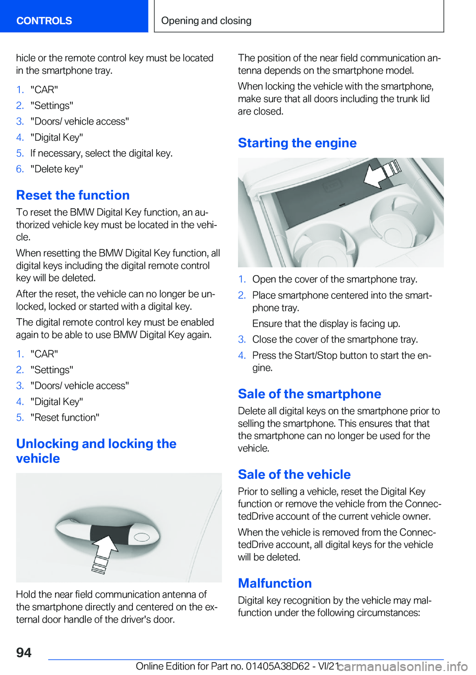 BMW 8 SERIES 2022  Owners Manual �h�i�c�l�e��o�r��t�h�e��r�e�m�o�t�e��c�o�n�t�r�o�l��k�e�y��m�u�s�t��b�e��l�o�c�a�t�e�d
�i�n��t�h�e��s�m�a�r�t�p�h�o�n�e��t�r�a�y�.�1�.�"�C�A�R�"�2�.�"�S�e�t�t�i�n�g�s�"�3�.�