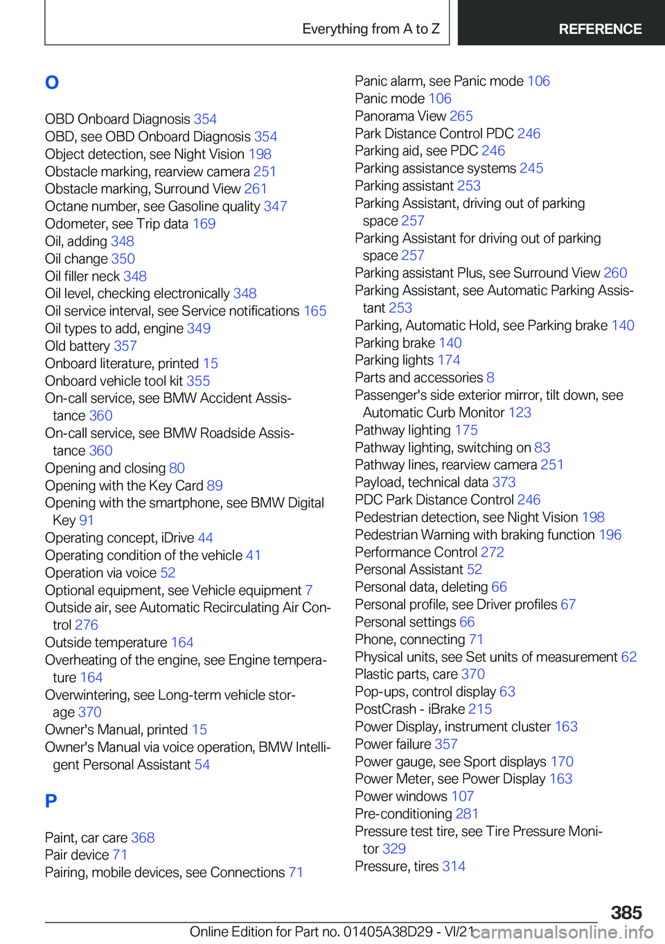 BMW 8 SERIES CONVERTIBLE 2022  Owners Manual �O
�O�B�D��O�n�b�o�a�r�d��D�i�a�g�n�o�s�i�s� �3�5�4�
�O�B�D�,��s�e�e��O�B�D��O�n�b�o�a�r�d��D�i�a�g�n�o�s�i�s� �3�5�4�
�O�b�j�e�c�t��d�e�t�e�c�t�i�o�n�,��s�e�e��N�i�g�h�t��V�i�s�i�o�n� 