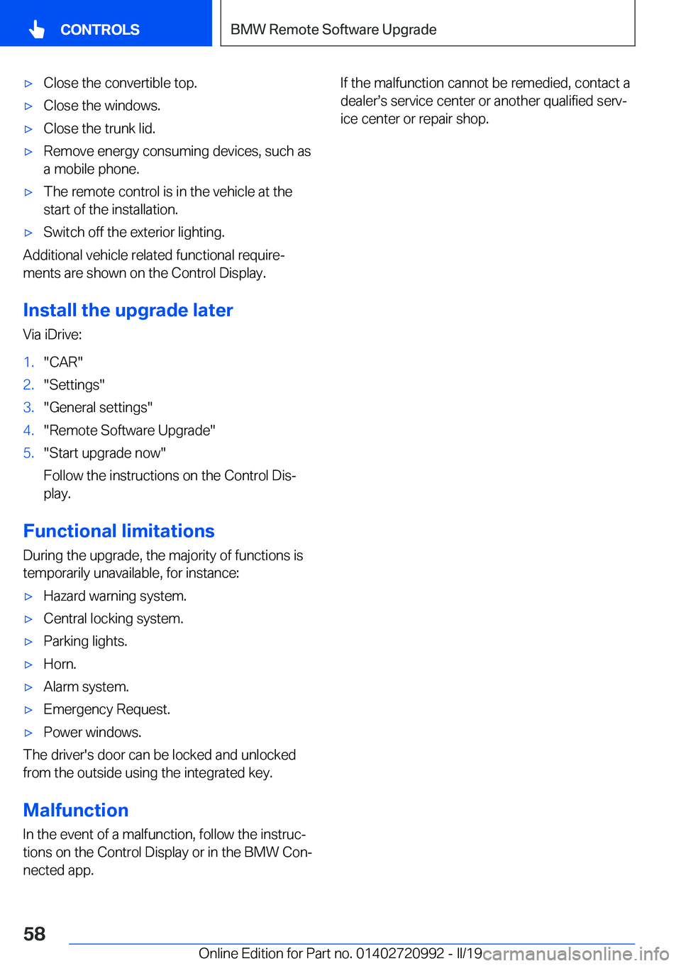 BMW 8 SERIES CONVERTIBLE 2019 Workshop Manual 'x�C�l�o�s�e��t�h�e��c�o�n�v�e�r�t�i�b�l�e��t�o�p�.'x�C�l�o�s�e��t�h�e��w�i�n�d�o�w�s�.'x�C�l�o�s�e��t�h�e��t�r�u�n�k��l�i�d�.'x�R�e�m�o�v�e��e�n�e�r�g�y��c�o�n�s�u�m�i�n�g�