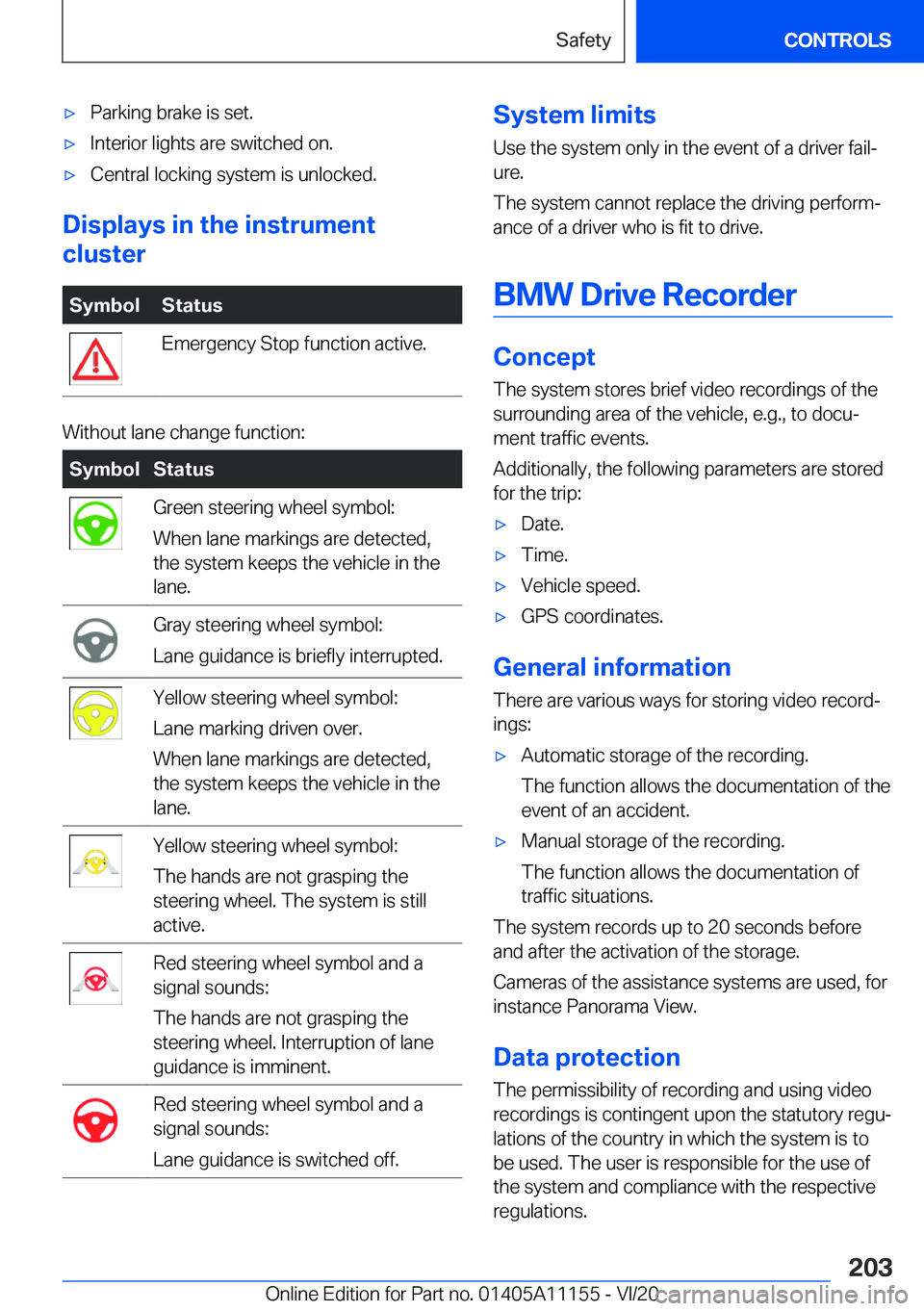 BMW 8 SERIES COUPE 2021  Owners Manual 'x�P�a�r�k�i�n�g��b�r�a�k�e��i�s��s�e�t�.'x�I�n�t�e�r�i�o�r��l�i�g�h�t�s��a�r�e��s�w�i�t�c�h�e�d��o�n�.'x�C�e�n�t�r�a�l��l�o�c�k�i�n�g��s�y�s�t�e�m��i�s��u�n�l�o�c�k�e�d�.
�D�i�