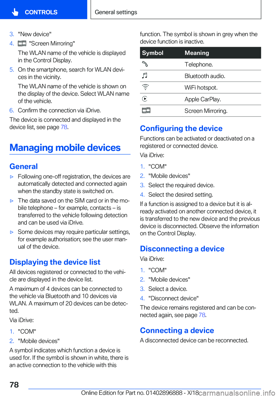 BMW 8 SERIES COUPE 2019 Manual PDF �3�.��N�e�w��d�e�v�i�c�e��4�.����S�c�r�e�e�n��M�i�r�r�o�r�i�n�g�
�T�h�e��W�L�A�N��n�a�m�e��o�f��t�h�e��v�e�h�i�c�l�e��i�s��d�i�s�p�l�a�y�e�d �i�n��t�h�e��C�o�n�t�r�o�l��D�i�s�p�l�a�y