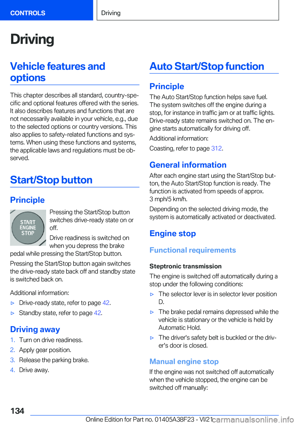 BMW 8 SERIES GRAN COUPE 2022  Owners Manual �D�r�i�v�i�n�g�V�e�h�i�c�l�e��f�e�a�t�u�r�e�s��a�n�d�o�p�t�i�o�n�s
�T�h�i�s��c�h�a�p�t�e�r��d�e�s�c�r�i�b�e�s��a�l�l��s�t�a�n�d�a�r�d�,��c�o�u�n�t�r�y�-�s�p�e#j�c�i�f�i�c��a�n�d��o�p�t�i�o�n�