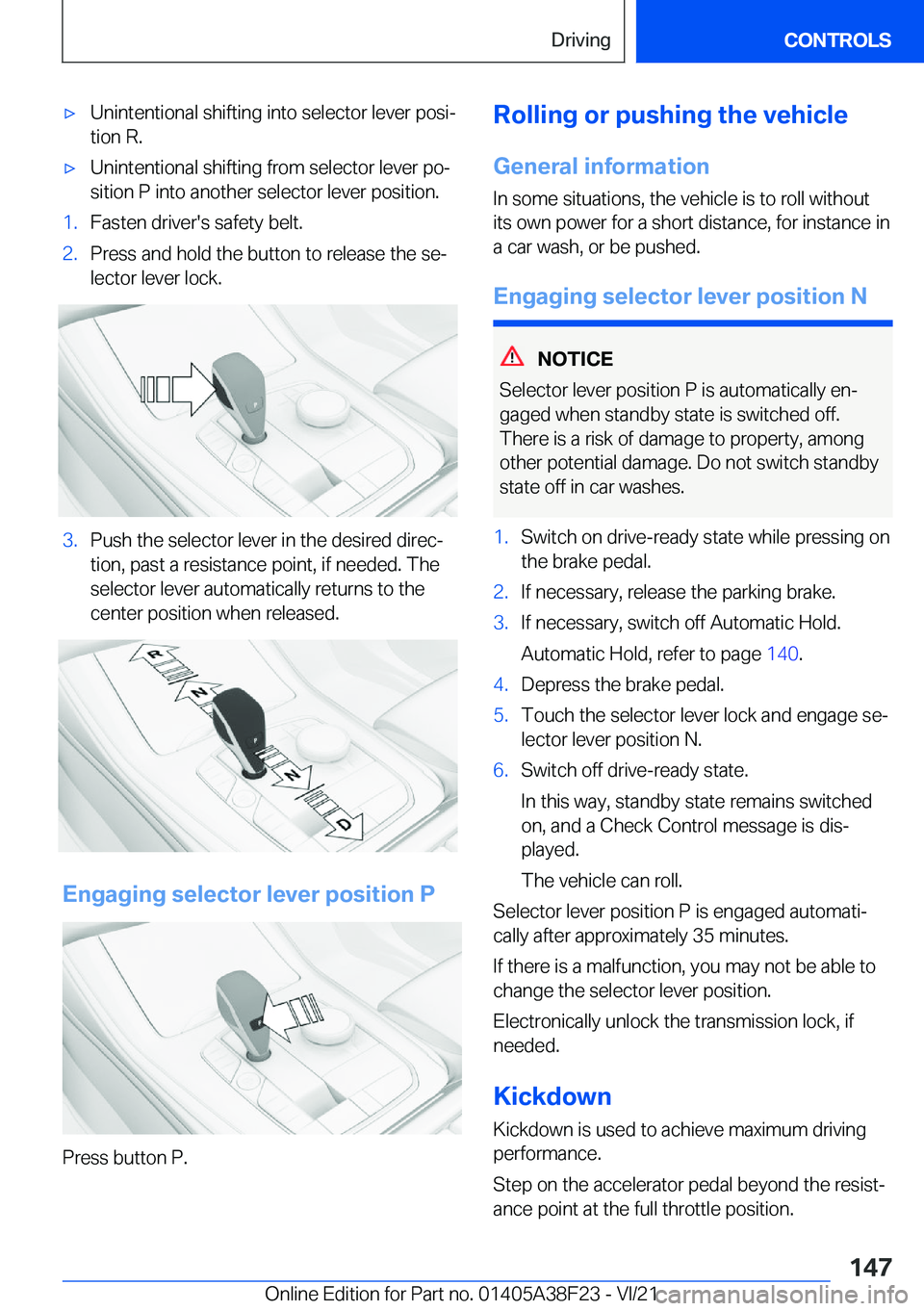 BMW 8 SERIES GRAN COUPE 2022  Owners Manual 'x�U�n�i�n�t�e�n�t�i�o�n�a�l��s�h�i�f�t�i�n�g��i�n�t�o��s�e�l�e�c�t�o�r��l�e�v�e�r��p�o�s�i#j
�t�i�o�n��R�.'x�U�n�i�n�t�e�n�t�i�o�n�a�l��s�h�i�f�t�i�n�g��f�r�o�m��s�e�l�e�c�t�o�r��l�
