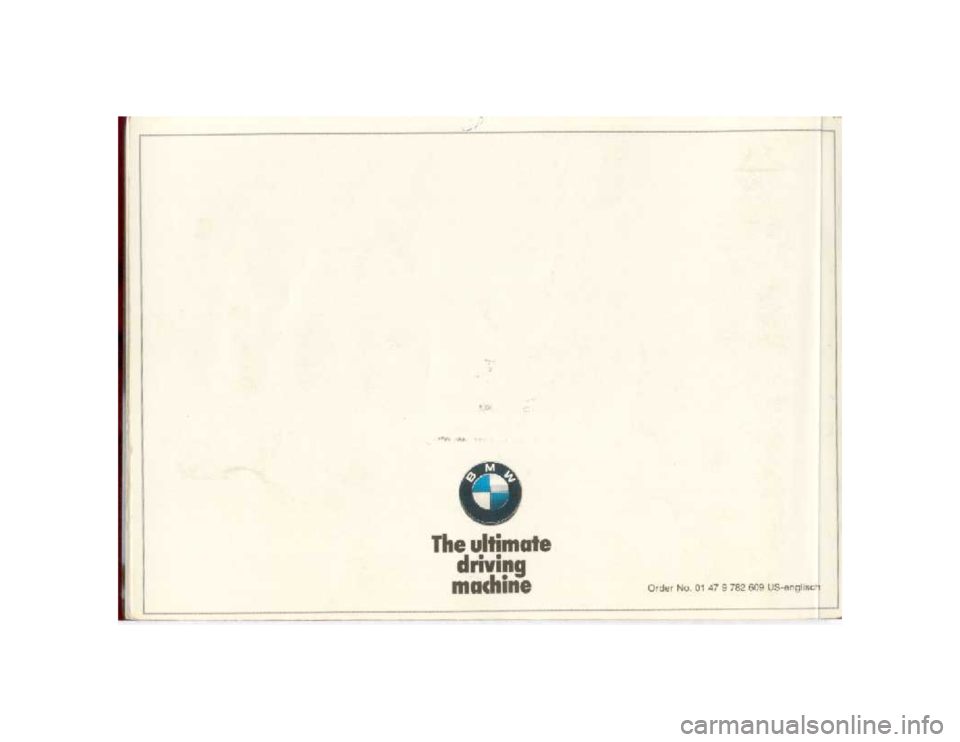 BMW 850I COUPE 1989 Owners Manual BMW 850I COUPE 1989 Owners Manual