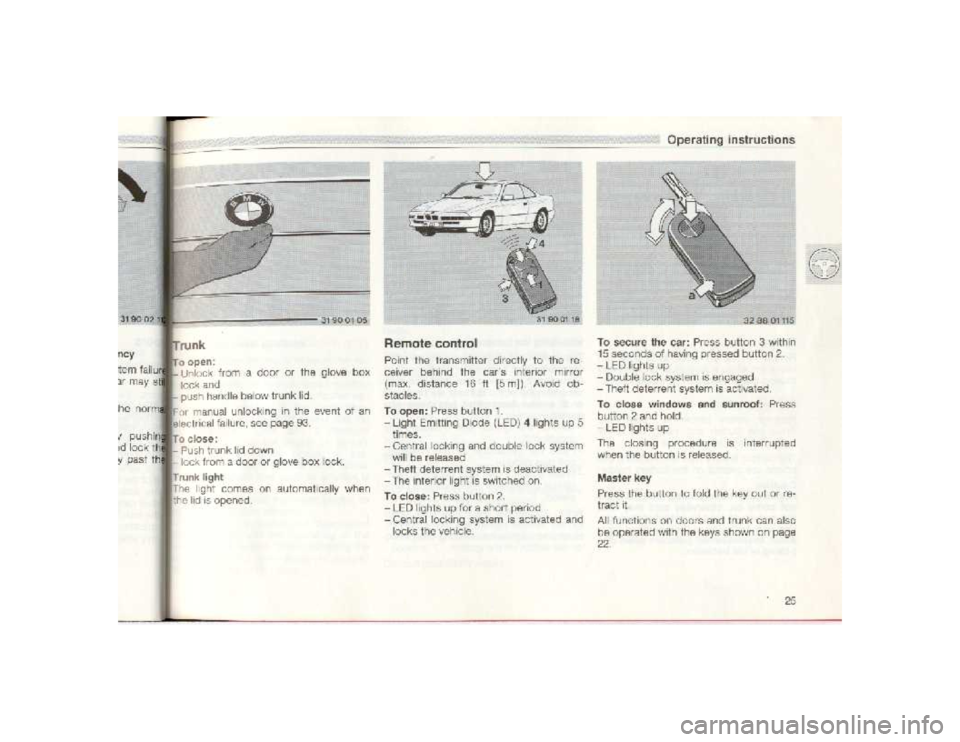 BMW 850I COUPE 1989 Owners Manual BMW 850I COUPE 1989 Owners Manual