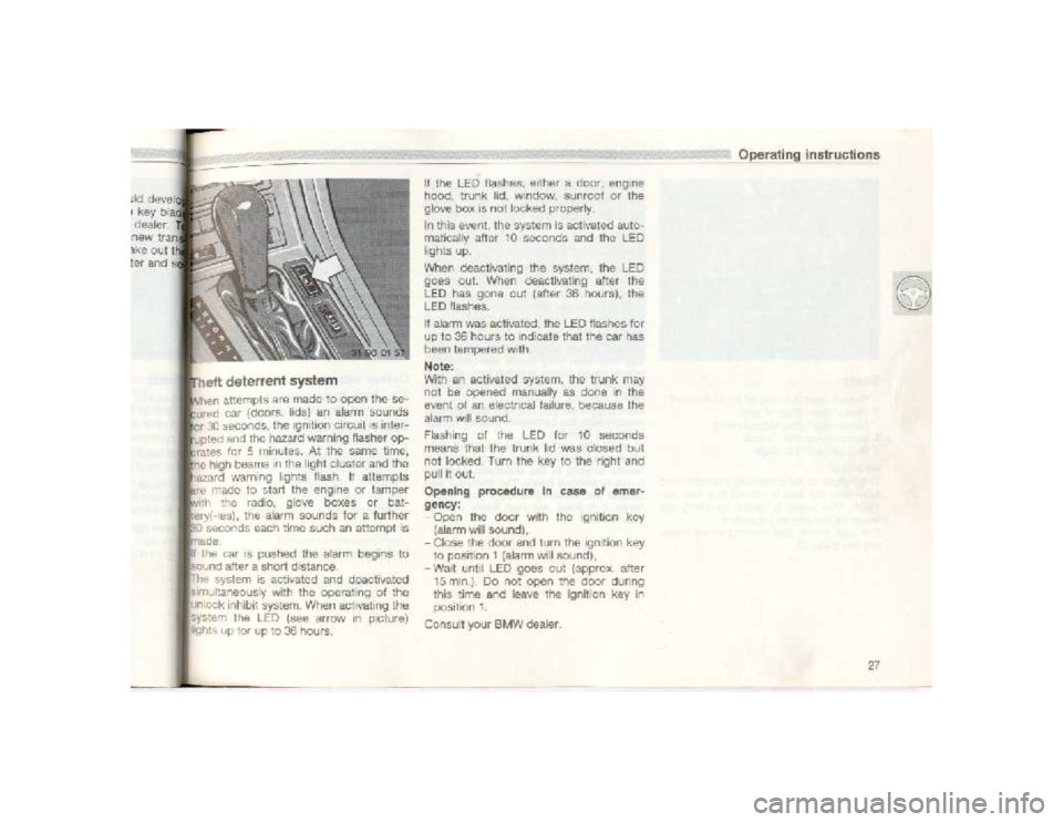 BMW 850I COUPE 1989 Owners Manual BMW 850I COUPE 1989 Owners Manual