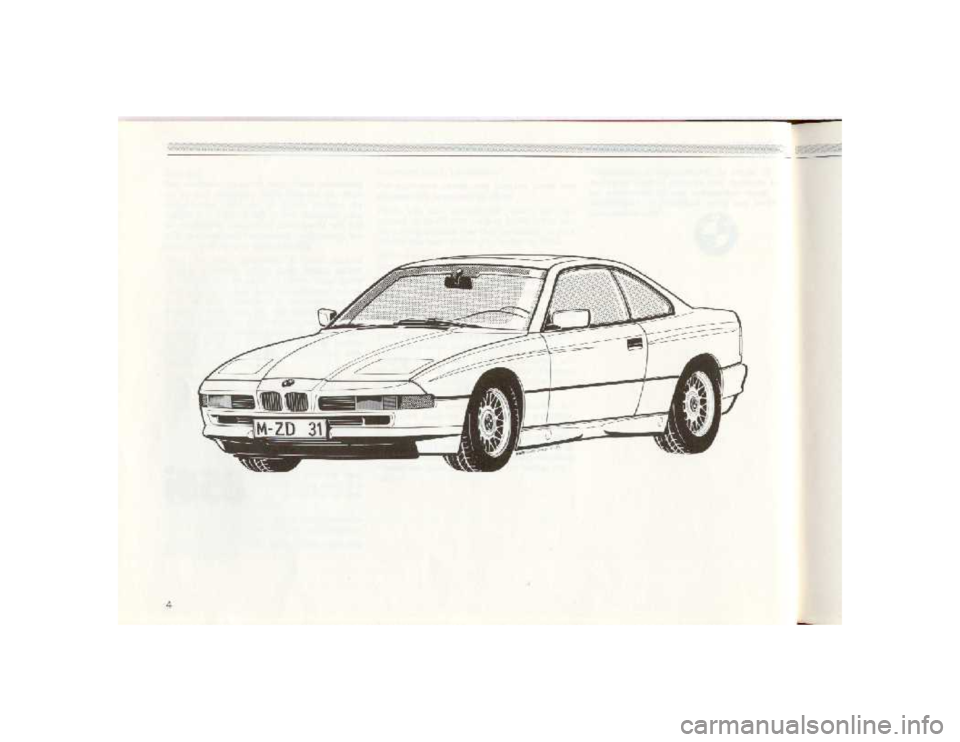 BMW 850I COUPE 1989  Owners Manual 