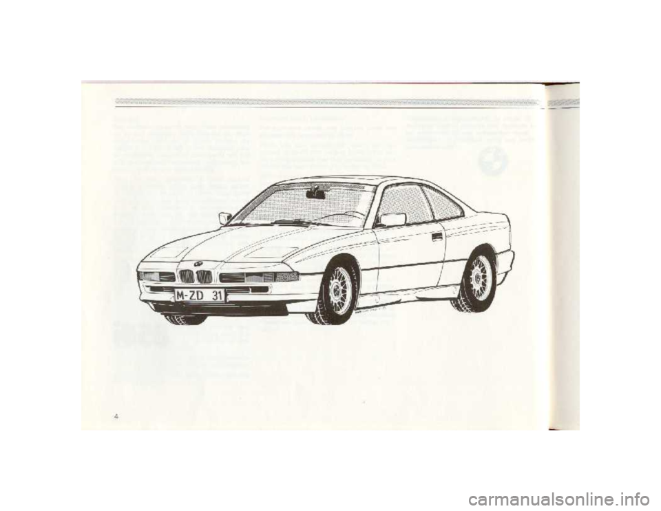 BMW 850I COUPE 1989 Owners Manual BMW 850I COUPE 1989 Owners Manual