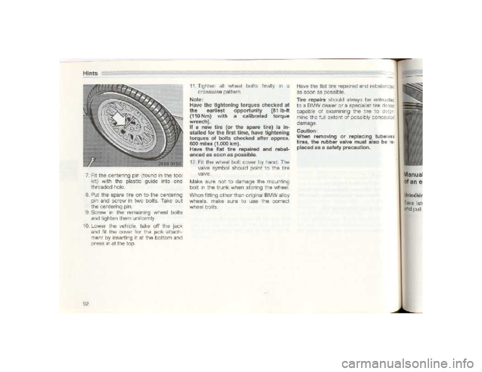 BMW 850I COUPE 1989  Owners Manual 