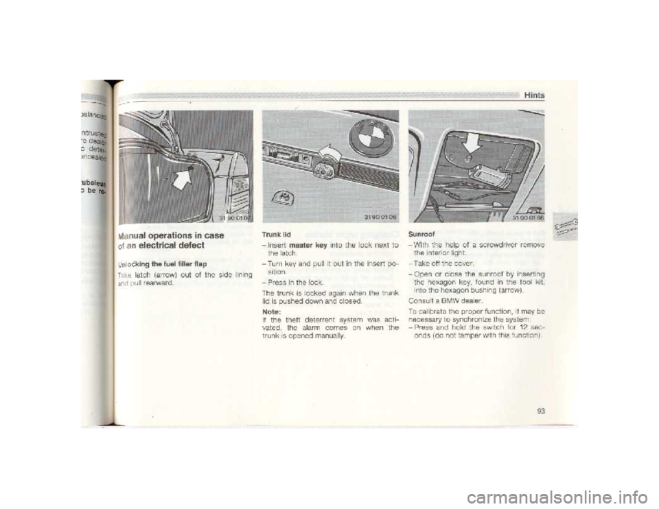 BMW 850I COUPE 1989  Owners Manual 