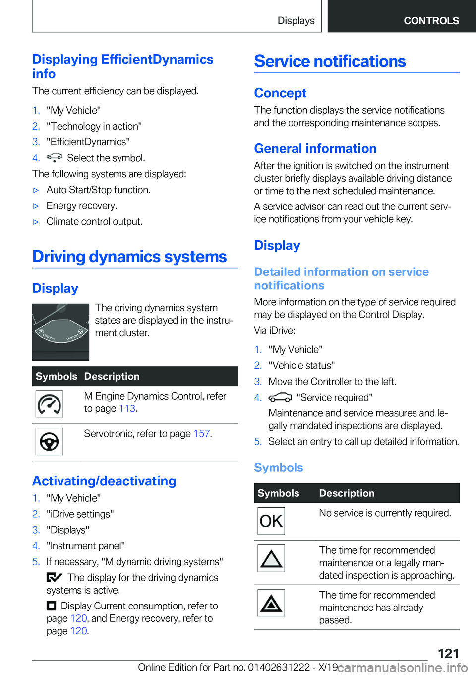 BMW M2 2020  Owners Manual �D�i�s�p�l�a�y�i�n�g��E�f�f�i�c�i�e�n�t�D�y�n�a�m�i�c�s
�i�n�f�o
�T�h�e��c�u�r�r�e�n�t��e�f�f�i�c�i�e�n�c�y��c�a�n��b�e��d�i�s�p�l�a�y�e�d�.�1�.�"�M�y��V�e�h�i�c�l�e�"�2�.�"�T�e�c�h