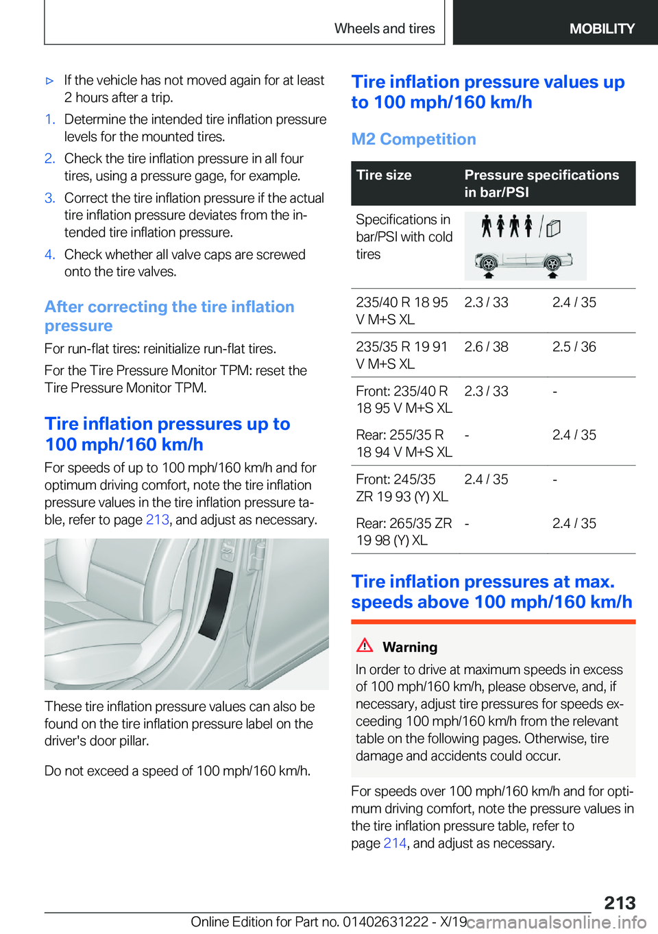 BMW M2 2020  Owners Manual 'x�I�f��t�h�e��v�e�h�i�c�l�e��h�a�s��n�o�t��m�o�v�e�d��a�g�a�i�n��f�o�r��a�t��l�e�a�s�t�2��h�o�u�r�s��a�f�t�e�r��a��t�r�i�p�.�1�.�D�e�t�e�r�m�i�n�e��t�h�e��i�n�t�e�n�d�e�d��t�i�r�e