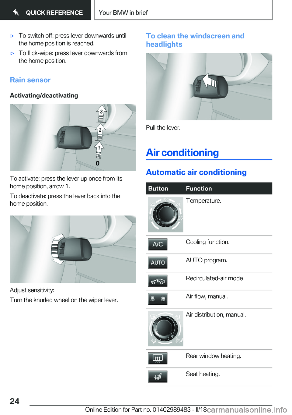 BMW M3 2018 Owners Manual 'x�T�o��s�w�i�t�c�h��o�f�f�:��p�r�e�s�s��l�e�v�e�r��d�o�w�n�w�a�r�d�s��u�n�t�i�l�t�h�e��h�o�m�e��p�o�s�i�t�i�o�n��i�s��r�e�a�c�h�e�d�.'x�T�o��f�l�i�c�k�-�w�i�p�e�:��p�r�e�s�s��l�e