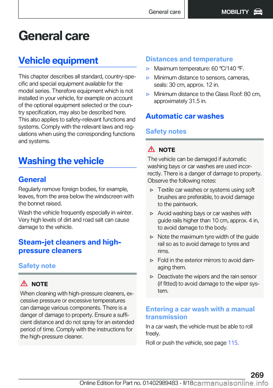 BMW M3 2018  Owners Manual �G�e�n�e�r�a�l��c�a�r�e�V�e�h�i�c�l�e��e�q�u�i�p�m�e�n�t
�T�h�i�s��c�h�a�p�t�e�r��d�e�s�c�r�i�b�e�s��a�l�l��s�t�a�n�d�a�r�d�,��c�o�u�n�t�r�y�-�s�p�ej�c�i�f�i�c��a�n�d��s�p�e�c�i�a�l��e�q�u�