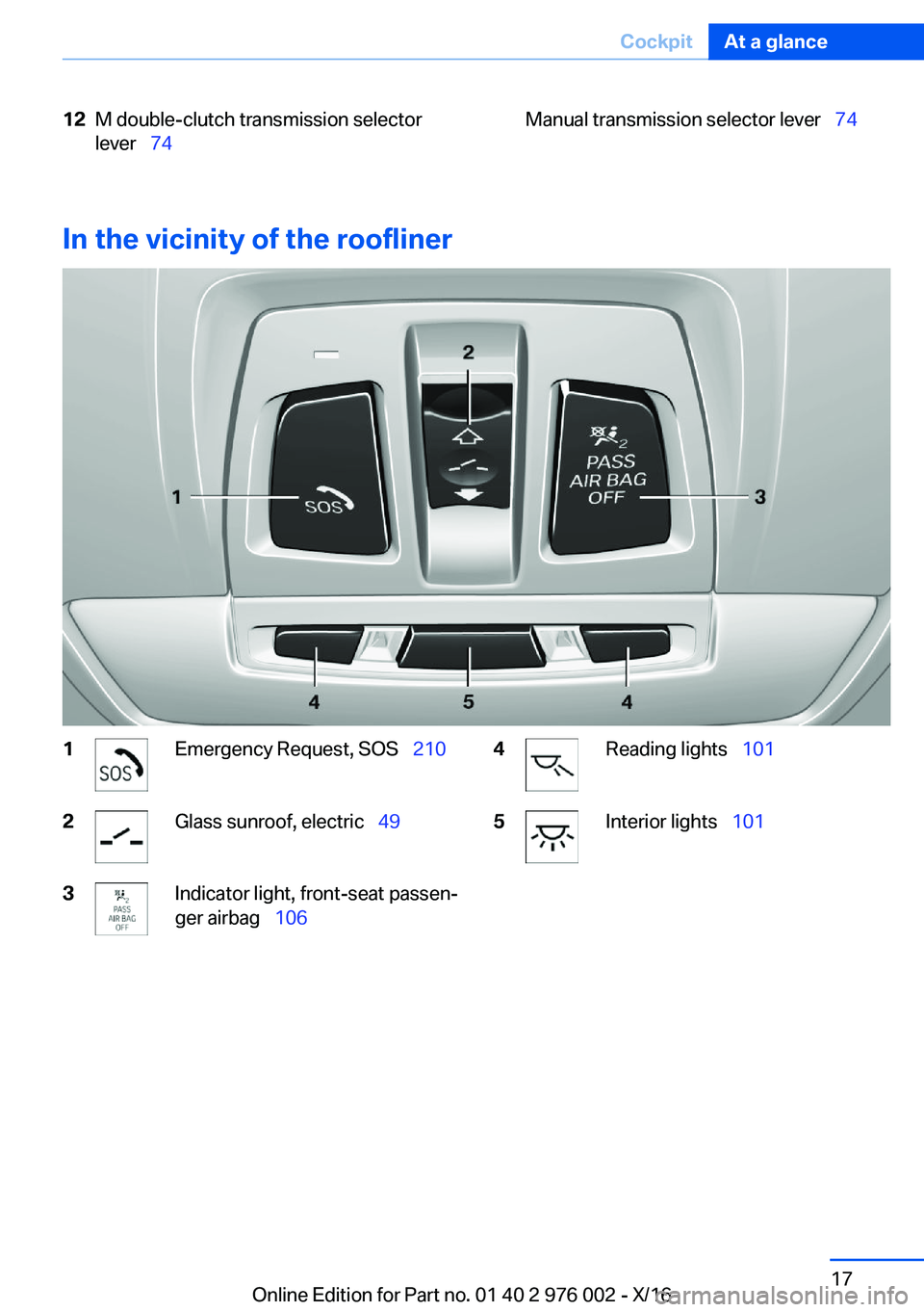 BMW M3 2017 User Guide �1�2�M� �d�o�u�b�l�e�-�c�l�u�t�c�h� �t�r�a�n�s�m�i�s�s�i�o�n� �s�e�l�e�c�t�o�r
�l�e�v�e�r\_ �7�4�M�a�n�u�a�l� �t�r�a�n�s�m�i�s�s�i�o�n� �s�e�l�e�c�t�o�r� �l�e�v�e�r\_ �7�4
�I�n��t�h�e��v�i�c�i�n