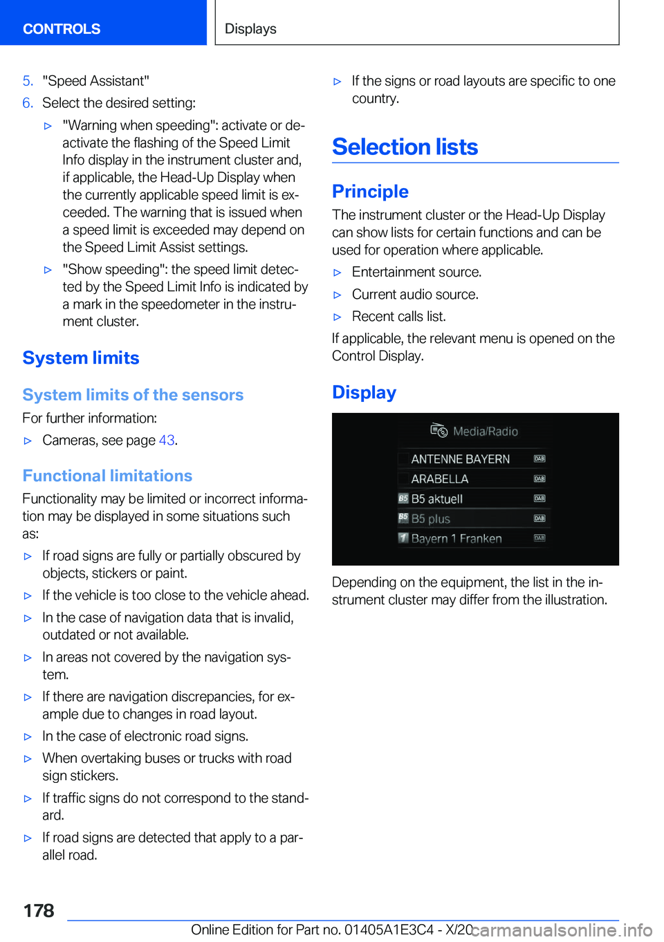 BMW M4 2021  Owners Manual �5�.��S�p�e�e�d��A�s�s�i�s�t�a�n�t��6�.�S�e�l�e�c�t��t�h�e��d�e�s�i�r�e�d��s�e�t�t�i�n�g�:'x��W�a�r�n�i�n�g��w�h�e�n��s�p�e�e�d�i�n�g��:��a�c�t�i�v�a�t�e��o�r��d�ej
�a�c�t�i�v�a�t�e�
