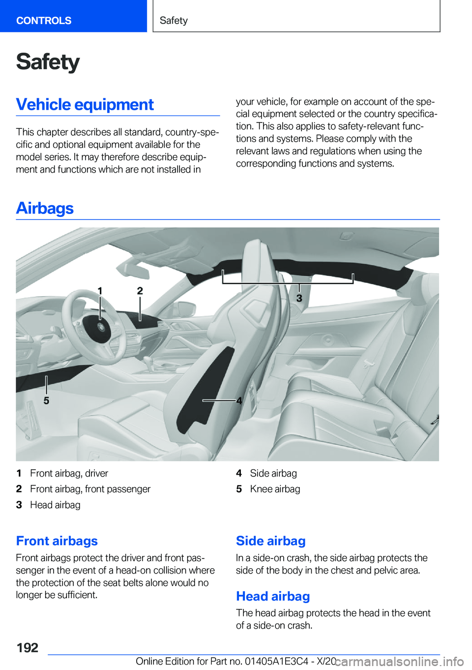 BMW M4 2021  Owners Manual �S�a�f�e�t�y�V�e�h�i�c�l�e��e�q�u�i�p�m�e�n�t
�T�h�i�s��c�h�a�p�t�e�r��d�e�s�c�r�i�b�e�s��a�l�l��s�t�a�n�d�a�r�d�,��c�o�u�n�t�r�y�-�s�p�ej�c�i�f�i�c��a�n�d��o�p�t�i�o�n�a�l��e�q�u�i�p�m�e�n�