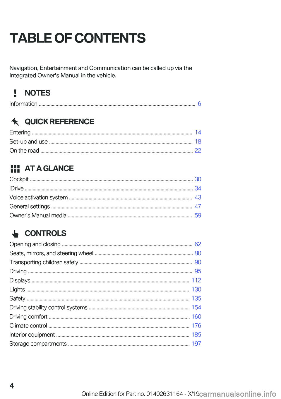 BMW M4 2020  Owners Manual �T�A�B�L�E��O�F��C�O�N�T�E�N�T�S�N�a�v�i�g�a�t�i�o�n�,��E�n�t�e�r�t�a�i�n�m�e�n�t��a�n�d��C�o�m�m�u�n�i�c�a�t�i�o�n��c�a�n��b�e��c�a�l�l�e�d��u�p��v�i�a��t�h�e
�*�n�t�e�g�r�a�t�e�d��O�w�n�