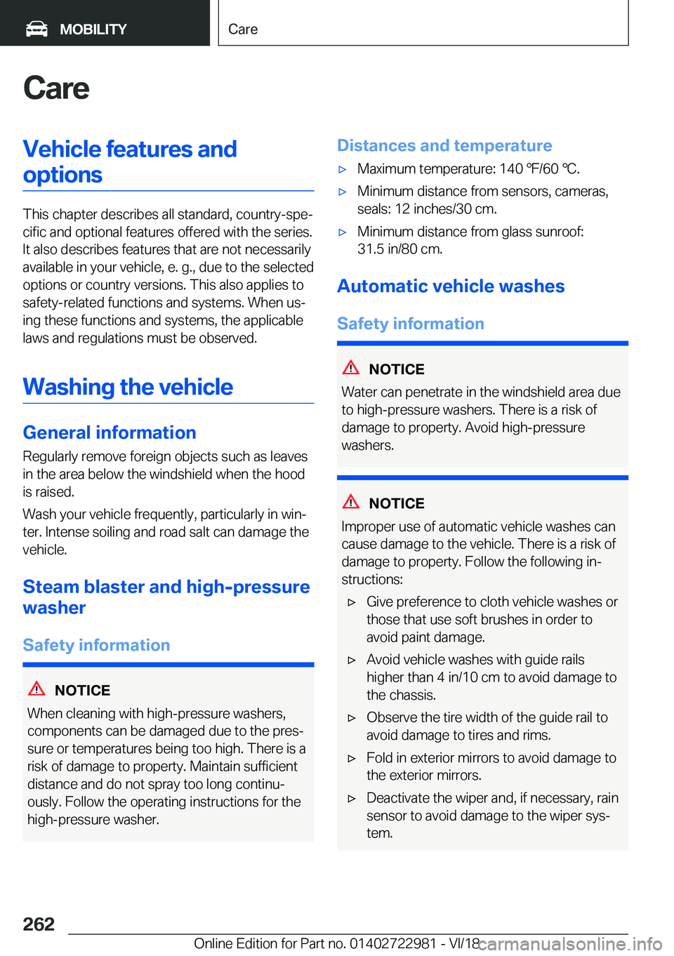BMW M4 2019  Owners Manual �C�a�r�e�V�e�h�i�c�l�e��f�e�a�t�u�r�e�s��a�n�d�o�p�t�i�o�n�s
�T�h�i�s��c�h�a�p�t�e�r��d�e�s�c�r�i�b�e�s��a�l�l��s�t�a�n�d�a�r�d�,��c�o�u�n�t�r�y�-�s�p�ej�c�i�f�i�c��a�n�d��o�p�t�i�o�n�a�l��