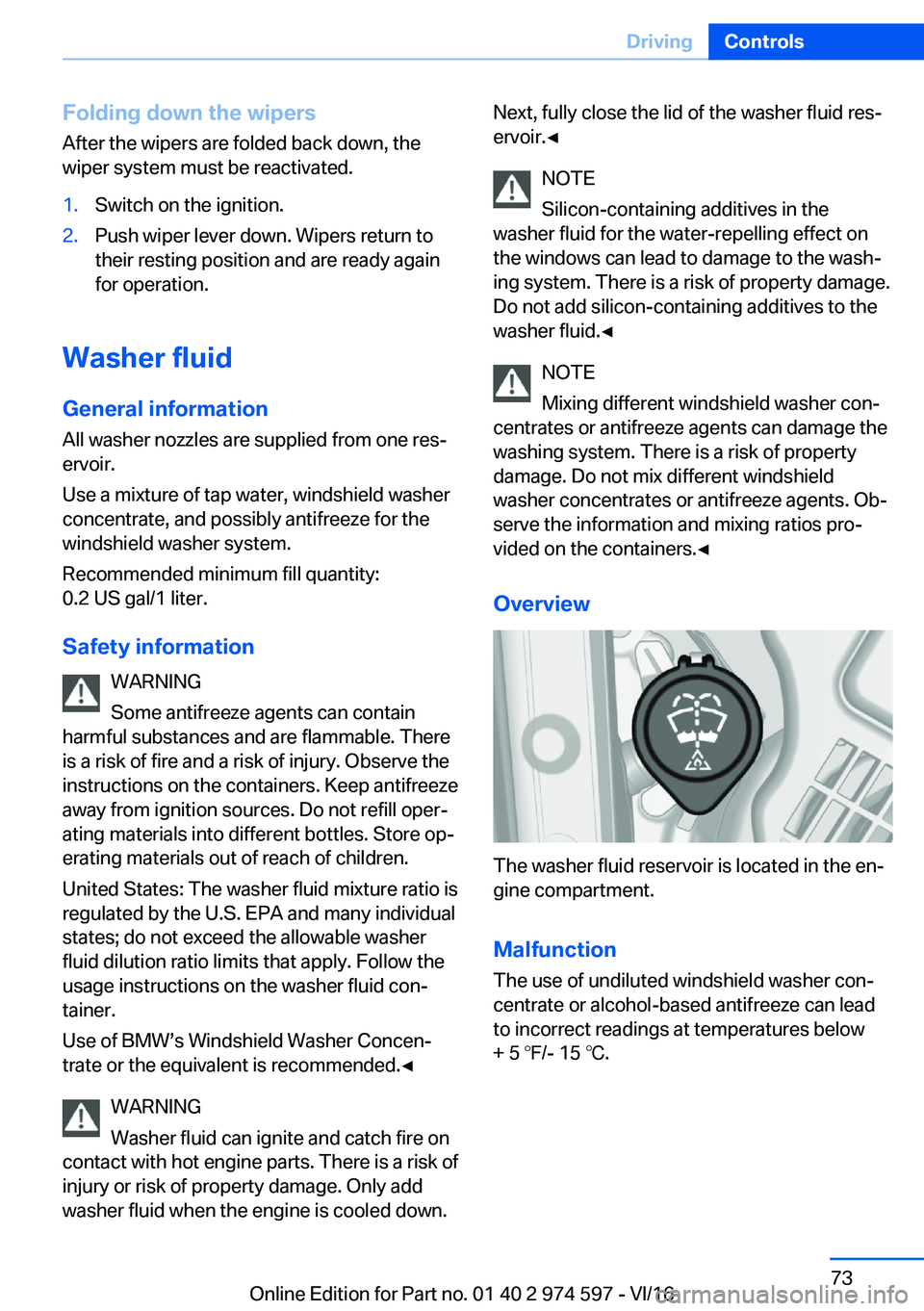 BMW M4 2017 Manual PDF �F�o�l�d�i�n�g��d�o�w�n��t�h�e��w�i�p�e�r�s�A�f�t�e�r� �t�h�e� �w�i�p�e�r�s� �a�r�e� �f�o�l�d�e�d� �b�a�c�k� �d�o�w�n�,� �t�h�e
�w�i�p�e�r� �s�y�s�t�e�m� �m�u�s�t� �b�e� �r�e�a�c�t�i�v�a�t�e�d�.�1�