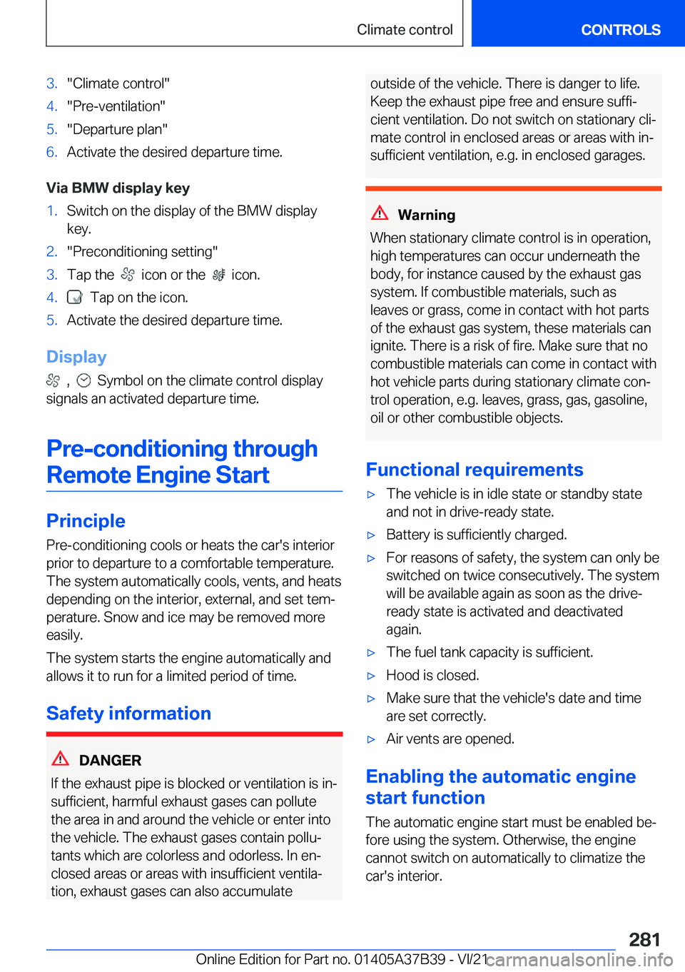 BMW M5 2022  Owners Manual �3�.�"�C�l�i�m�a�t�e��c�o�n�t�r�o�l�"�4�.�"�P�r�e�-�v�e�n�t�i�l�a�t�i�o�n�"�5�.�"�D�e�p�a�r�t�u�r�e��p�l�a�n�"�6�.�A�c�t�i�v�a�t�e��t�h�e��d�e�s�i�r�e�d��d�e�p�a�r�t�u�r�e