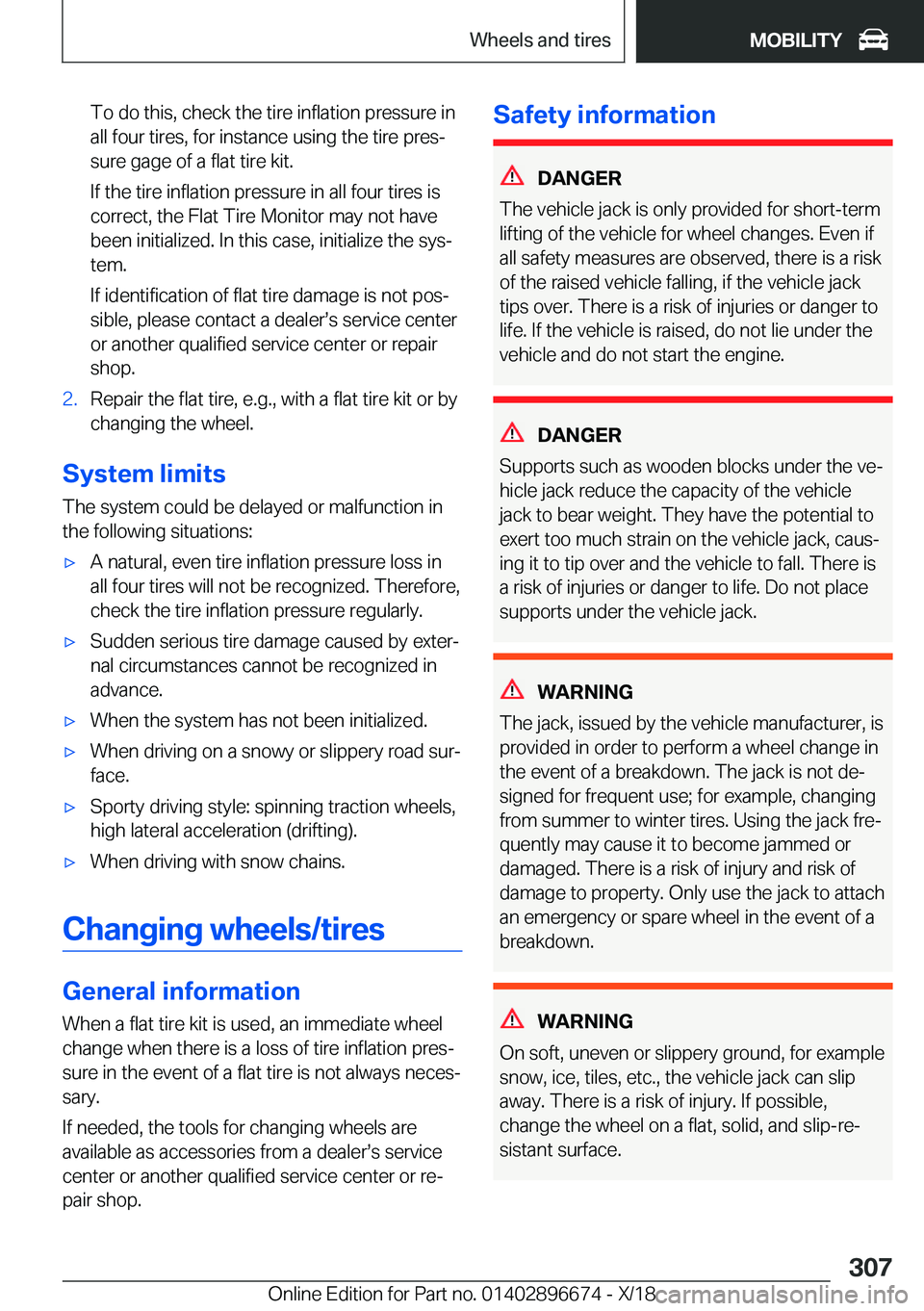 BMW M5 2019  Owners Manual �T�o��d�o��t�h�i�s�,��c�h�e�c�k��t�h�e��t�i�r�e��i�n�f�l�a�t�i�o�n��p�r�e�s�s�u�r�e��i�n�a�l�l��f�o�u�r��t�i�r�e�s�,��f�o�r��i�n�s�t�a�n�c�e��u�s�i�n�g��t�h�e��t�i�r�e��p�r�e�sj�s�u�r