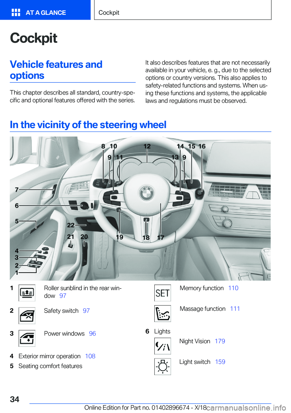 BMW M5 2019 Owners Guide �C�o�c�k�p�i�t�V�e�h�i�c�l�e��f�e�a�t�u�r�e�s��a�n�d�o�p�t�i�o�n�s
�T�h�i�s��c�h�a�p�t�e�r��d�e�s�c�r�i�b�e�s��a�l�l��s�t�a�n�d�a�r�d�,��c�o�u�n�t�r�y�-�s�p�ej�c�i�f�i�c��a�n�d��o�p�t�i�o�n�