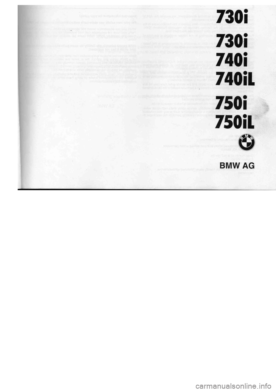 BMW M60 1992  Owners Manual 