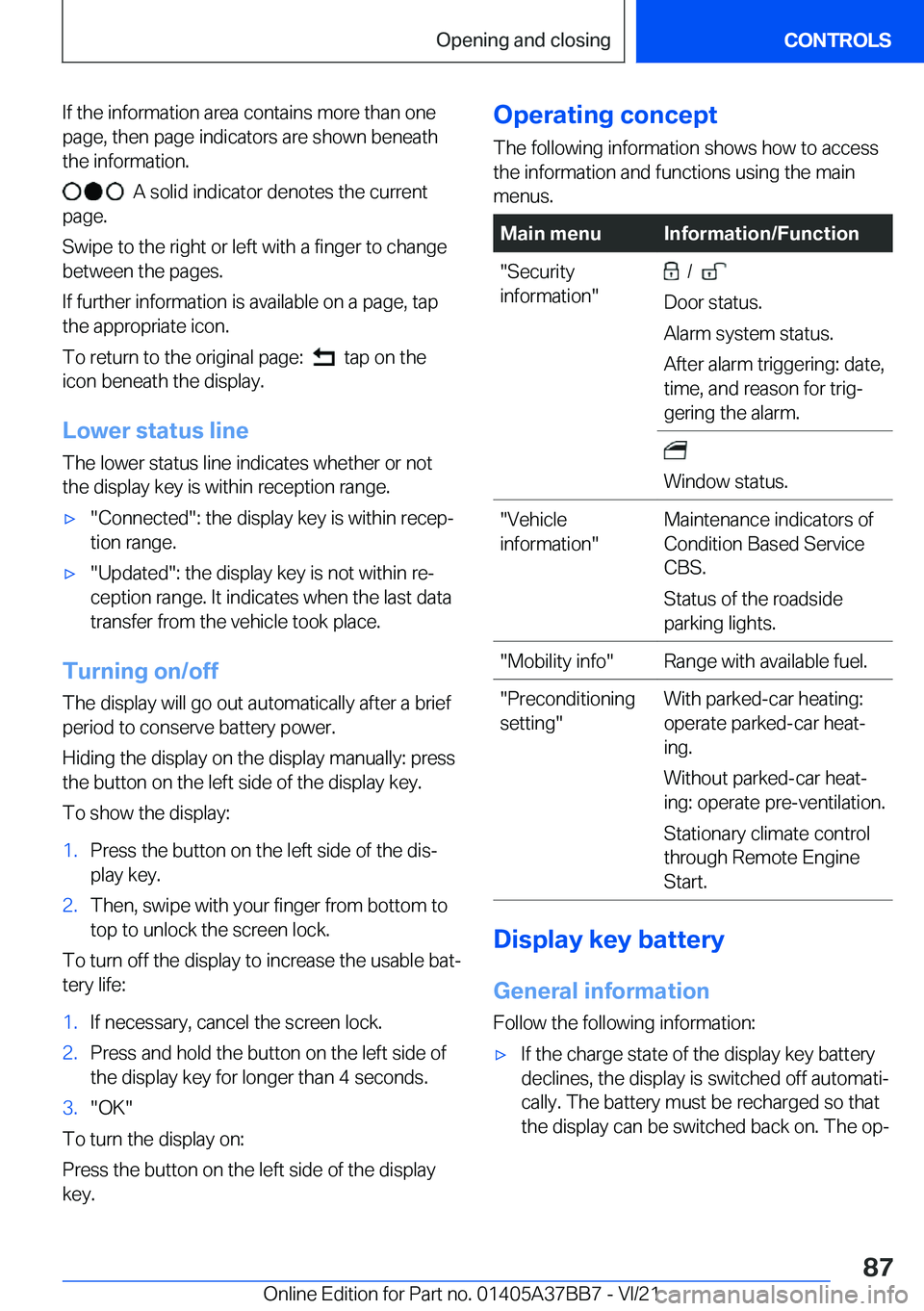 BMW M8 2022 Manual Online �I�f��t�h�e��i�n�f�o�r�m�a�t�i�o�n��a�r�e�a��c�o�n�t�a�i�n�s��m�o�r�e��t�h�a�n��o�n�e
�p�a�g�e�,��t�h�e�n��p�a�g�e��i�n�d�i�c�a�t�o�r�s��a�r�e��s�h�o�w�n��b�e�n�e�a�t�h �t�h�e��i�n�f�o�r