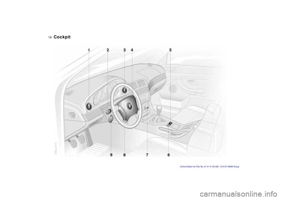 BMW SPORT WAGON 2001 User Guide  
16n
390us712
 
Cockpit 