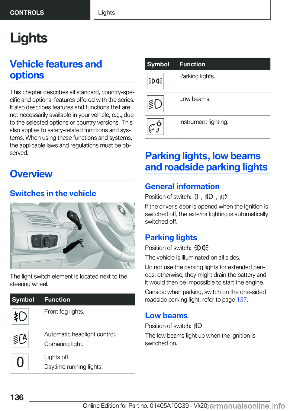 BMW X1 2021  Owners Manual �L�i�g�h�t�s�V�e�h�i�c�l�e��f�e�a�t�u�r�e�s��a�n�d�o�p�t�i�o�n�s
�T�h�i�s��c�h�a�p�t�e�r��d�e�s�c�r�i�b�e�s��a�l�l��s�t�a�n�d�a�r�d�,��c�o�u�n�t�r�y�-�s�p�e#j�c�i�f�i�c��a�n�d��o�p�t�i�o�n�a�