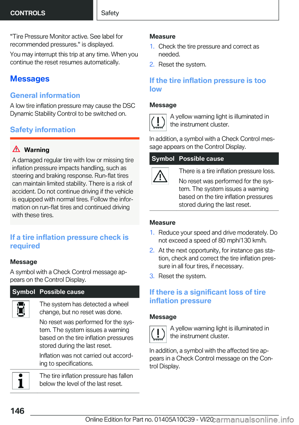 BMW X1 2021  Owners Manual �"�T�i�r�e��P�r�e�s�s�u�r�e��M�o�n�i�t�o�r��a�c�t�i�v�e�.��S�e�e��l�a�b�e�l��f�o�r
�r�e�c�o�m�m�e�n�d�e�d��p�r�e�s�s�u�r�e�s�.�"��i�s��d�i�s�p�l�a�y�e�d�.
�Y�o�u��m�a�y��i�n�t�e�r�r