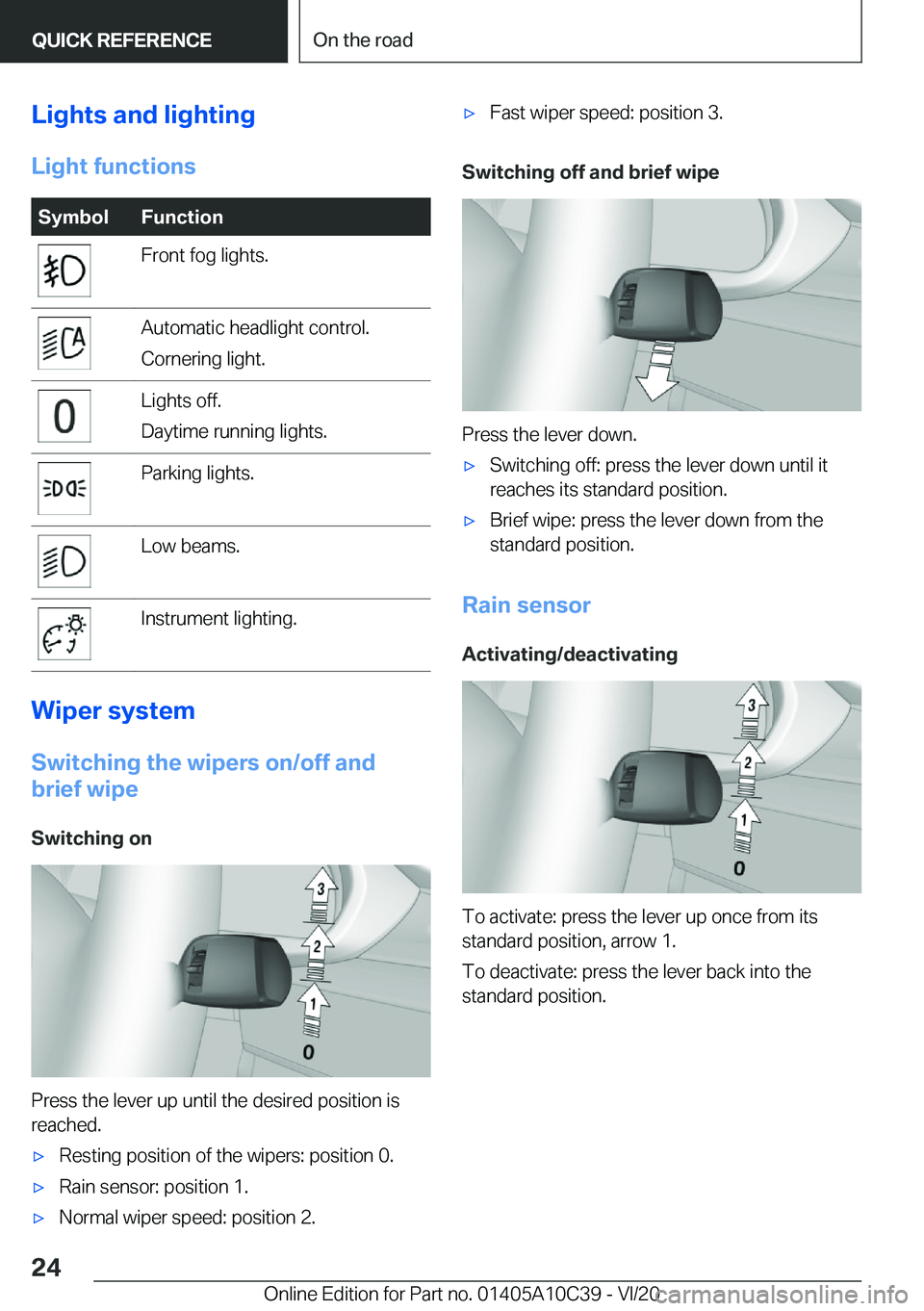 BMW X1 2021 Owners Manual �L�i�g�h�t�s��a�n�d��l�i�g�h�t�i�n�g
�L�i�g�h�t��f�u�n�c�t�i�o�n�s�S�y�m�b�o�l�F�u�n�c�t�i�o�n�F�r�o�n�t��f�o�g��l�i�g�h�t�s�.�A�u�t�o�m�a�t�i�c��h�e�a�d�l�i�g�h�t��c�o�n�t�r�o�l�.
�C�o�r�n�e�r