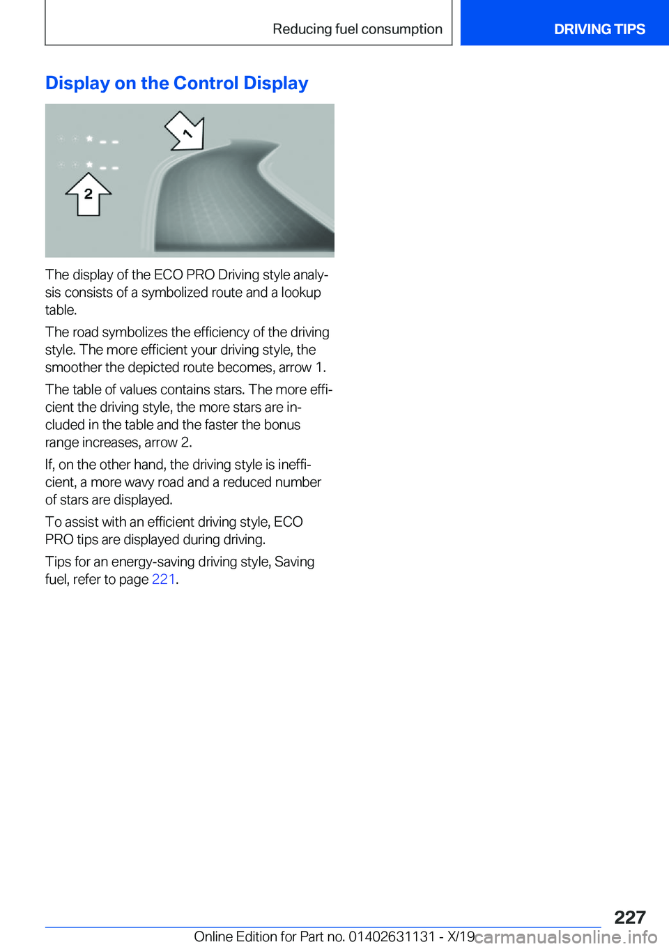 BMW X1 2020  Owners Manual �D�i�s�p�l�a�y��o�n��t�h�e��C�o�n�t�r�o�l��D�i�s�p�l�a�y
�T�h�e��d�i�s�p�l�a�y��o�f��t�h�e��E�C�O��P�R�O��D�r�i�v�i�n�g��s�t�y�l�e��a�n�a�l�y#j
�s�i�s��c�o�n�s�i�s�t�s��o�f��a��s�y�m�b