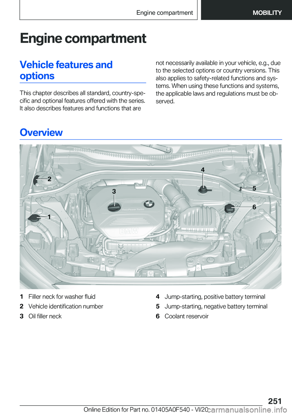 BMW X2 2021  Owners Manual �E�n�g�i�n�e��c�o�m�p�a�r�t�m�e�n�t�V�e�h�i�c�l�e��f�e�a�t�u�r�e�s��a�n�d�o�p�t�i�o�n�s
�T�h�i�s��c�h�a�p�t�e�r��d�e�s�c�r�i�b�e�s��a�l�l��s�t�a�n�d�a�r�d�,��c�o�u�n�t�r�y�-�s�p�e#j�c�i�f�i�c�