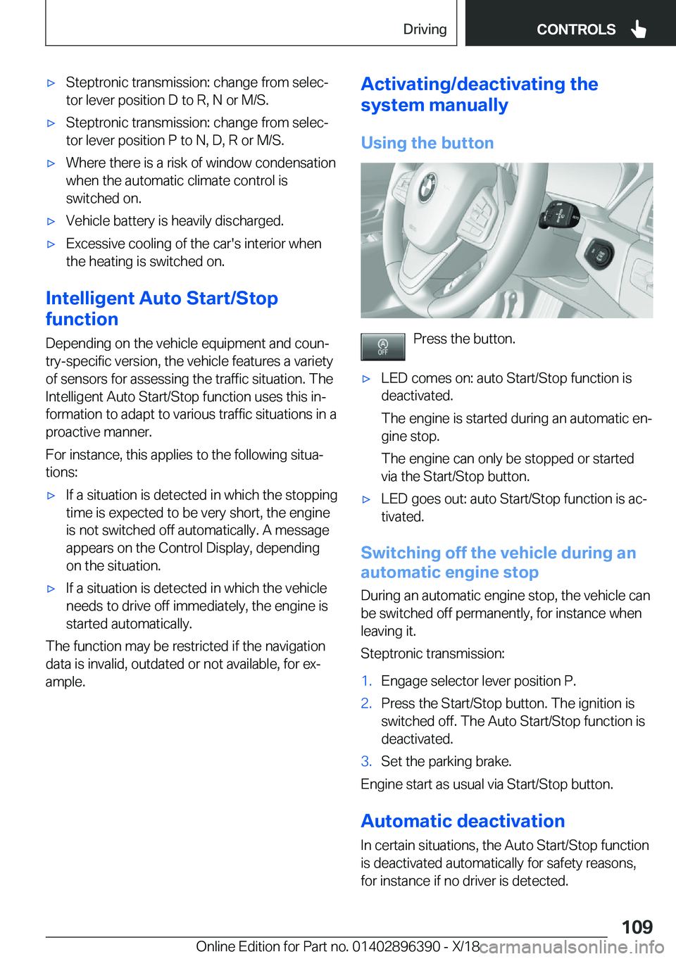 BMW X2 2019  Owners Manual 'x�S�t�e�p�t�r�o�n�i�c��t�r�a�n�s�m�i�s�s�i�o�n�:��c�h�a�n�g�e��f�r�o�m��s�e�l�e�cj
�t�o�r��l�e�v�e�r��p�o�s�i�t�i�o�n��D��t�o��R�,��N��o�r��M�/�S�.'x�S�t�e�p�t�r�o�n�i�c��t�r�a�